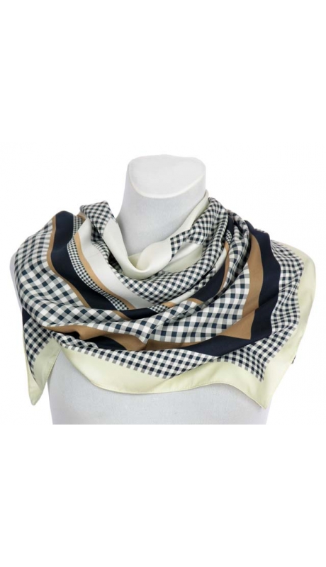 APASZKA SATYNOWA 90 x 90 cm REPLIKA KLASYCZNA KRATKA