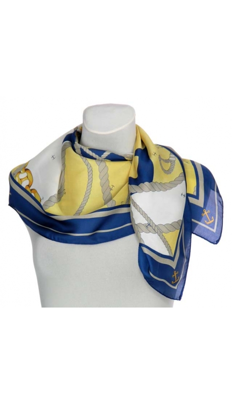 APASZKA JAK JEDWAB MARYNISTYCZNE MOTYWY 70/70 cm