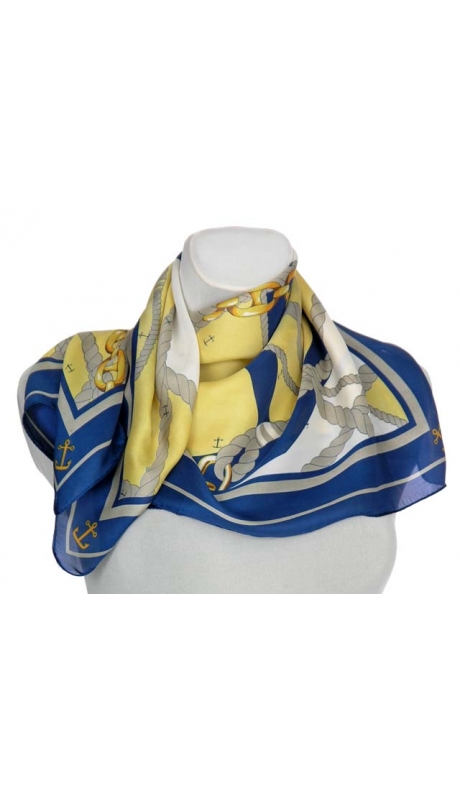 APASZKA JAK JEDWAB MARYNISTYCZNE MOTYWY 70/70 cm