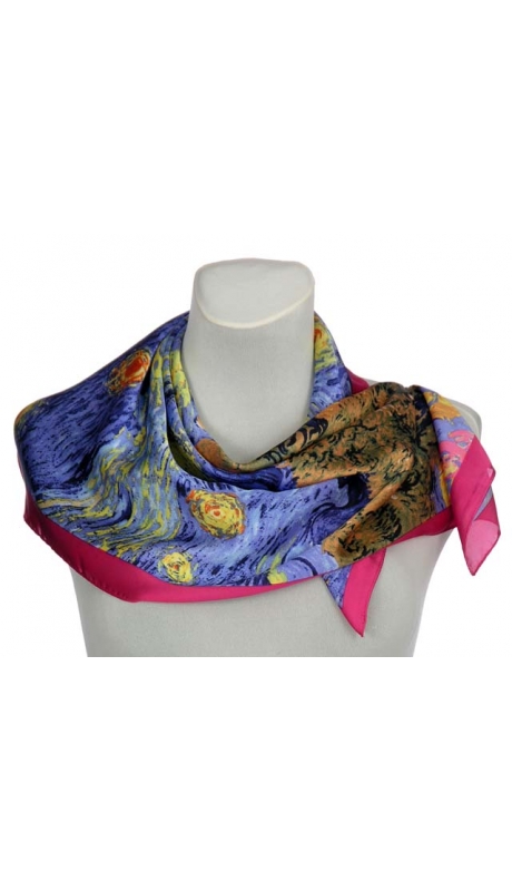 APASZKA JAK JEDWAB REPLIKA van GOGH 70 x 70 cm