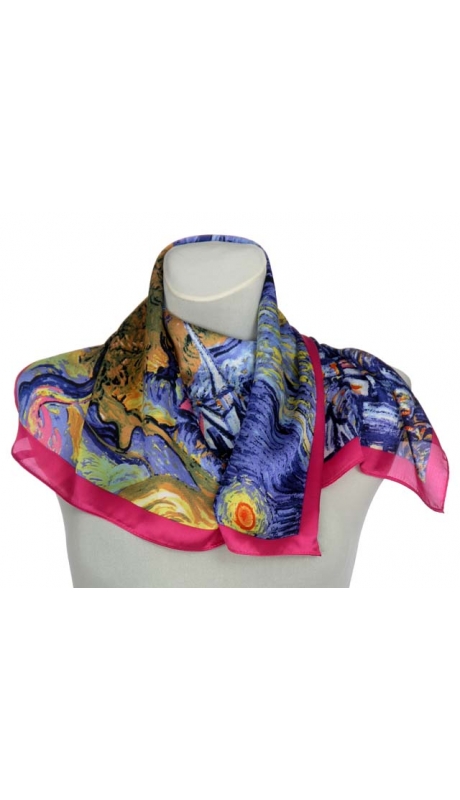 APASZKA JAK JEDWAB REPLIKA van GOGH 70 x 70 cm