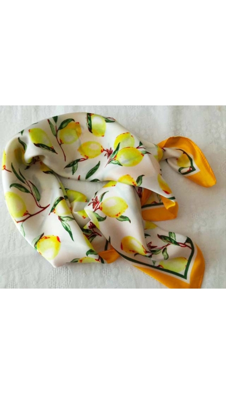 MODNA CYTRYNOWA APASZKA JAK Z JEDWABIU 70/70 cm