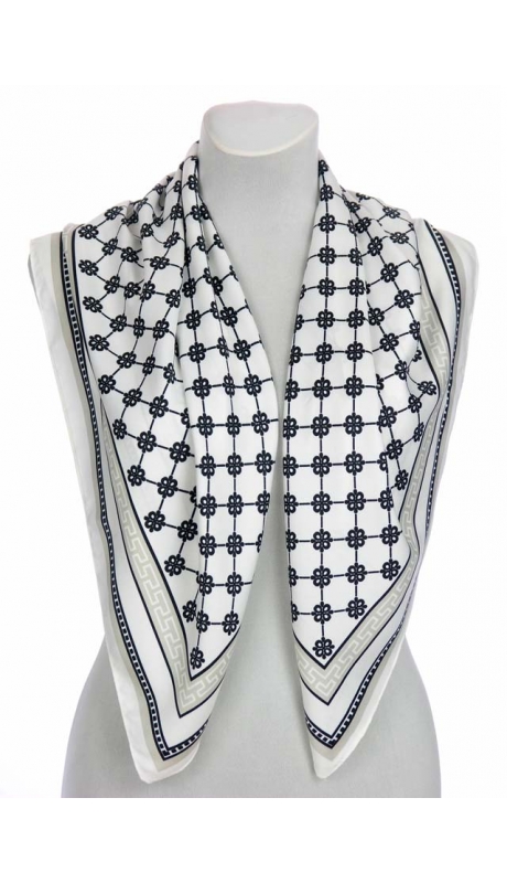 JEDWABNA APASZKA REPLIKA POWTARZALNY WZÓR 90/90 cm