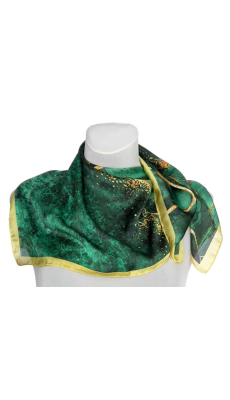 APASZKA JAK JEDWAB ODCIENIE ZIELENI ABSTRAKCJA 70/70 cm