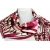 GLAMOUR JEDWABNA APASZKA ABSTRAKCJA BURGUND MAGENTA ECRU 90/90 cm