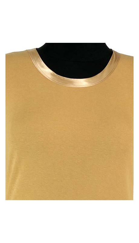 BLUZKA TOP - TRYKOT JERSEY Z BAWEŁNY, KOLOR MIODOWY