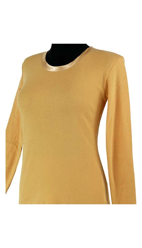 BLUZKA TOP - TRYKOT JERSEY Z BAWEŁNY, KOLOR MIODOWY