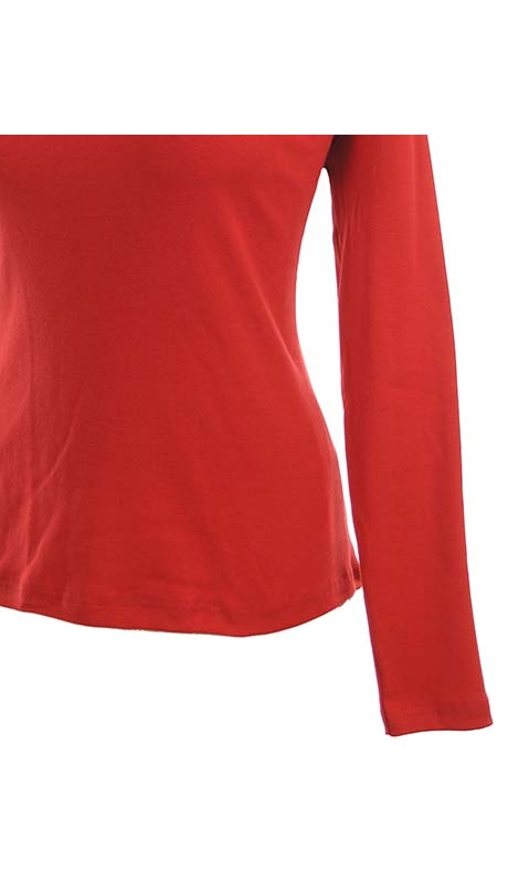 BLUZKA TOP - TRYKOT JERSEY Z BAWEŁNY, KOLOR CZERWIENI MEKSYKAŃSKIEJ