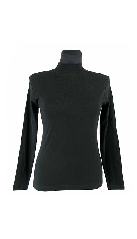 PÓŁGOLF BAWEŁNIANY JERSEY TRYKOT, CZARNY