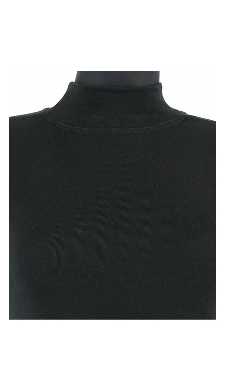 PÓŁGOLF BAWEŁNIANY JERSEY TRYKOT, CZARNY