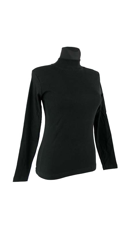 PÓŁGOLF BAWEŁNIANY JERSEY TRYKOT, CZARNY