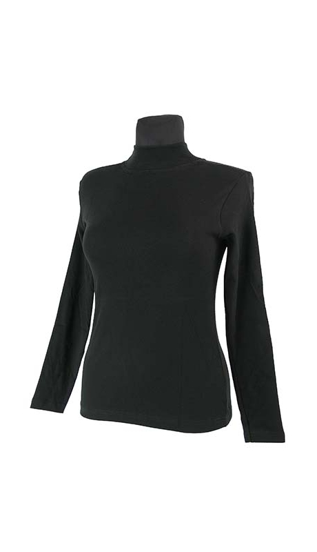 PÓŁGOLF BAWEŁNIANY JERSEY TRYKOT, CZARNY