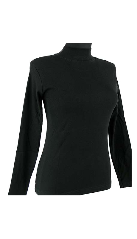 PÓŁGOLF BAWEŁNIANY JERSEY TRYKOT, CZARNY