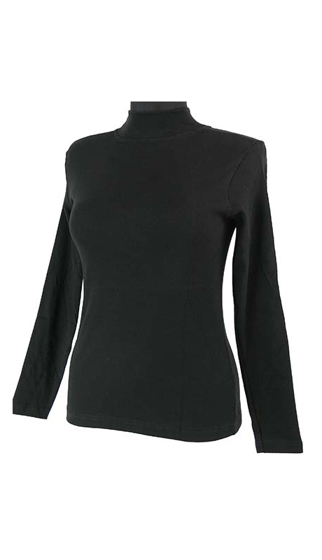 PÓŁGOLF BAWEŁNIANY JERSEY TRYKOT, CZARNY