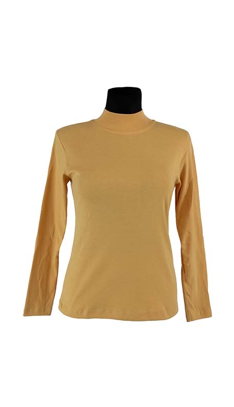 PÓŁGOLF BAWEŁNIANY JERSEY TRYKOT, KOLOR MIODOWY