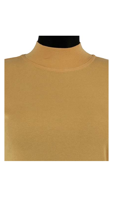 PÓŁGOLF BAWEŁNIANY JERSEY TRYKOT, KOLOR MIODOWY