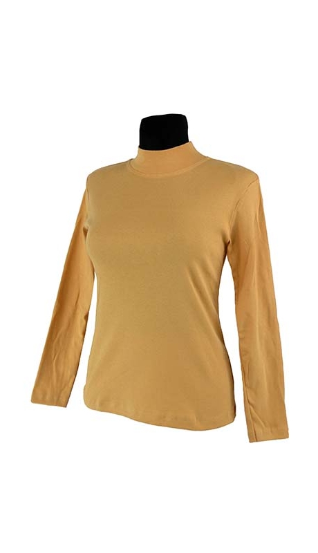 PÓŁGOLF BAWEŁNIANY JERSEY TRYKOT, KOLOR MIODOWY