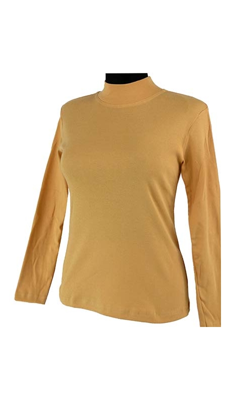 PÓŁGOLF BAWEŁNIANY JERSEY TRYKOT, KOLOR MIODOWY