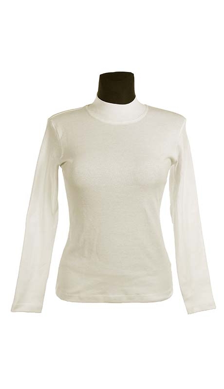 PÓŁGOLF BAWEŁNIANY JERSEY TRYKOT, KOLOR ECRU,KREMOWY