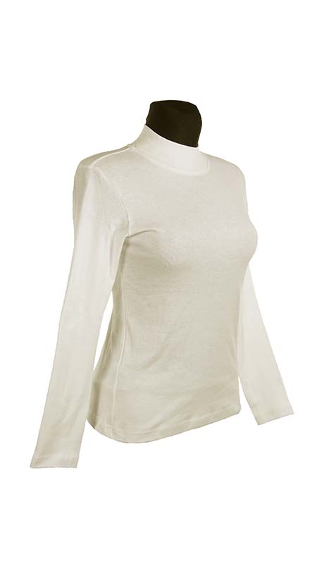 PÓŁGOLF BAWEŁNIANY JERSEY TRYKOT, KOLOR ECRU,KREMOWY