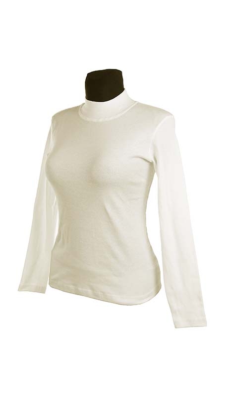 PÓŁGOLF BAWEŁNIANY JERSEY TRYKOT, KOLOR ECRU,KREMOWY