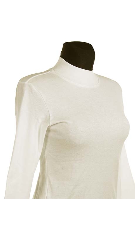 PÓŁGOLF BAWEŁNIANY JERSEY TRYKOT, KOLOR ECRU,KREMOWY