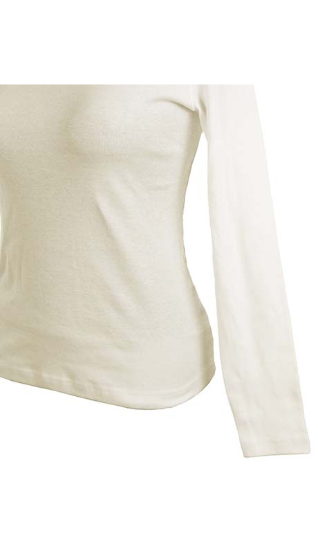 PÓŁGOLF BAWEŁNIANY JERSEY TRYKOT, KOLOR ECRU,KREMOWY