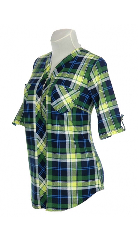 SPORTOWA BLUZKA W KRATĘ