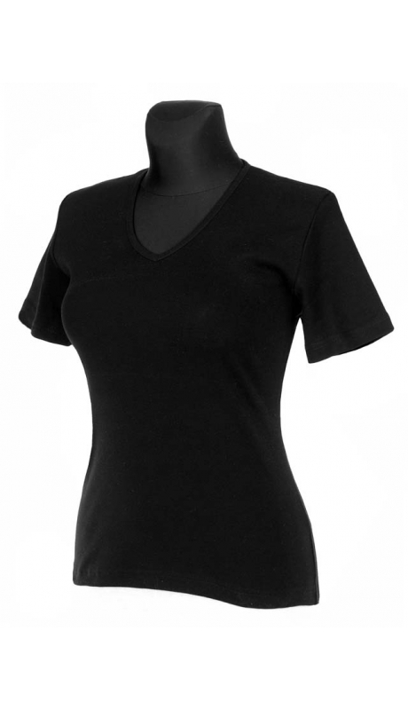 BLUZKA TOP - TRYKOT JERSEY Z BAWEŁNY, KRÓTKI RĘKAW, DEKOLT TYPU 