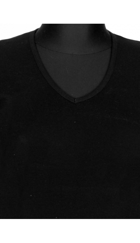 BLUZKA TOP - TRYKOT JERSEY Z BAWEŁNY, KRÓTKI RĘKAW, DEKOLT TYPU 