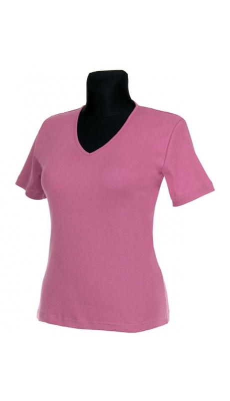 BLUZKA TOP - TRYKOT JERSEY Z BAWEŁNY, KRÓTKI RĘKAW, DEKOLT TYPU 