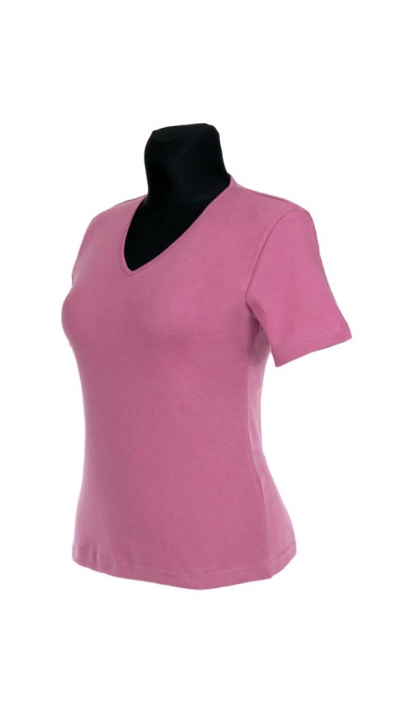 BLUZKA TOP - TRYKOT JERSEY Z BAWEŁNY, KRÓTKI RĘKAW, DEKOLT TYPU 