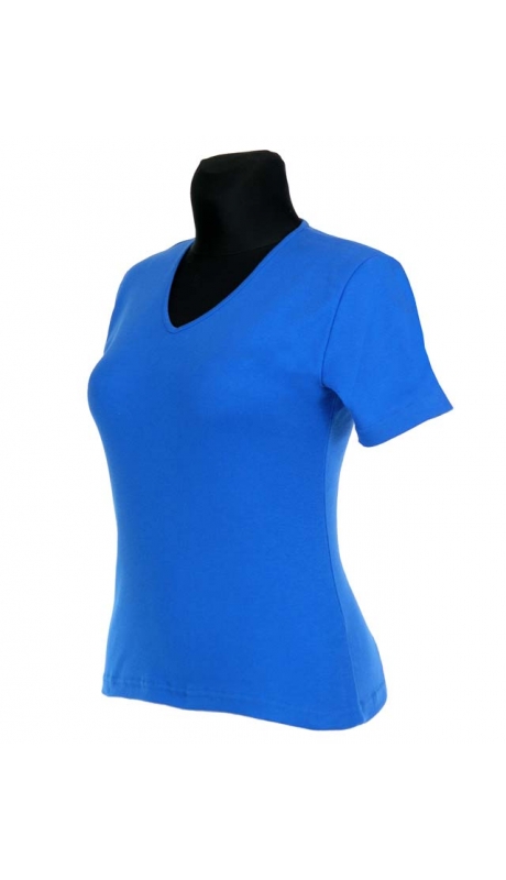 BLUZKA TOP - TRYKOT JERSEY Z BAWEŁNY, KRÓTKI RĘKAW, DEKOLT TYPU 