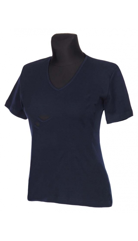 BLUZKA TOP - TRYKOT JERSEY Z BAWEŁNY, KRÓTKI RĘKAW, DEKOLT TYPU 