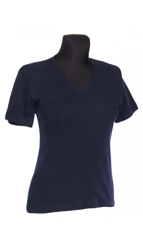 BLUZKA TOP - TRYKOT JERSEY Z BAWEŁNY, KRÓTKI RĘKAW, DEKOLT TYPU 