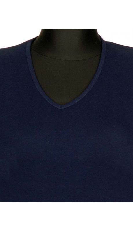 BLUZKA TOP - TRYKOT JERSEY Z BAWEŁNY, KRÓTKI RĘKAW, DEKOLT TYPU 