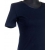 BLUZKA TOP - TRYKOT JERSEY Z BAWEŁNY, KOLOR GRANATOWY, KRÓTKI RĘKAW, WĄSKA PLISA