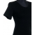 BLUZKA TOP - TRYKOT JERSEY Z BAWEŁNY, CZARNA, KRÓTKI RĘKAW, WĄSKA PLISA