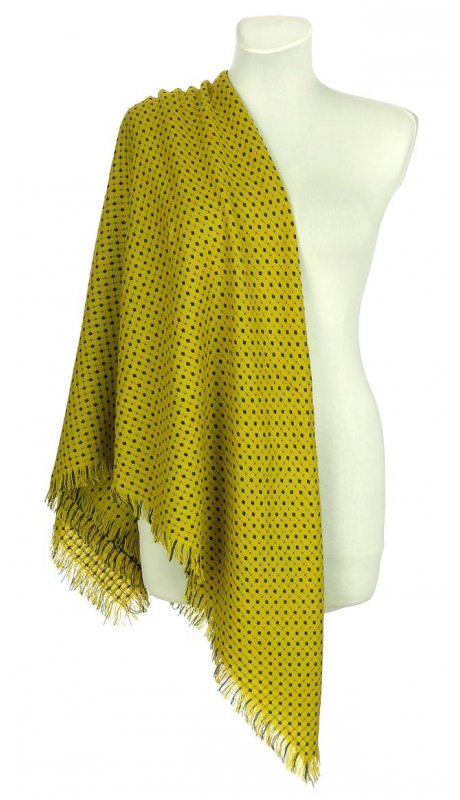 DUŻA CHUSTA SZAL PONCZO ŻAKARD CIEPŁY MIODOWY KOLOR