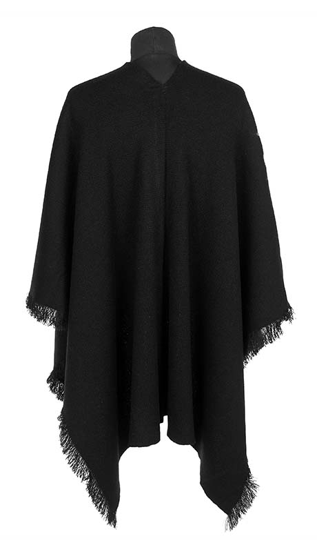 PONCZO CHUSTA Z HAFTEM, KOLOR CZARNY, ROZMIAR UNIWERSALNY 42 - 56