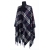 GRANATOWE PONCZO W ANGIELSKA KRATA TARTAN 40 % WEŁNY 42 - 56