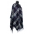GRANATOWE PONCZO W ANGIELSKA KRATA TARTAN 40 % WEŁNY 42 - 56