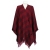 WEŁNIANE CIEPŁE PONCZO BUKLA CZERWIEŃ WINA KRATA 40% WEŁNY 42 - 56