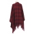 WEŁNIANE CIEPŁE PONCZO BUKLA CZERWIEŃ WINA KRATA 40% WEŁNY 42 - 56