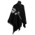 PONCZO CHUSTA Z HAFTEM, KOLOR CZARNY, ROZMIAR UNIWERSALNY 42 - 56