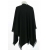 PONCZO, CHUSTA CZARNE Z KOLOROWYM HAFTEM R. UNI 42 - 56