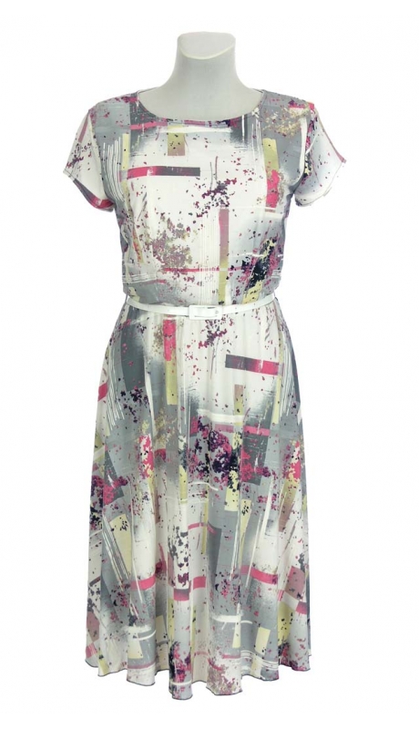 SUKIENKA MIDI KOMUNIA WESELE DO WYJŚCIA PASTELOWE ABSTRAKCJE