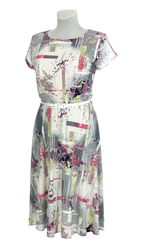 SUKIENKA MIDI KOMUNIA WESELE DO WYJŚCIA PASTELOWE ABSTRAKCJE