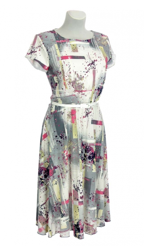 SUKIENKA MIDI KOMUNIA WESELE DO WYJŚCIA PASTELOWE ABSTRAKCJE