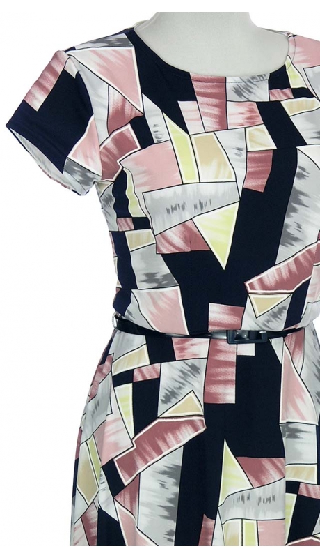 SUKIENKA MIDI POSZERZANA W GEOMETRYCZNE WZORY